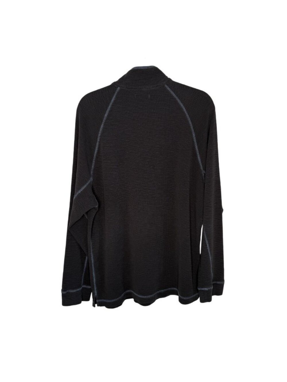 Carbon2Cobalt Charcoal Quarter-Zip Waffle Knit Shirt, L - Picture 2 of 6